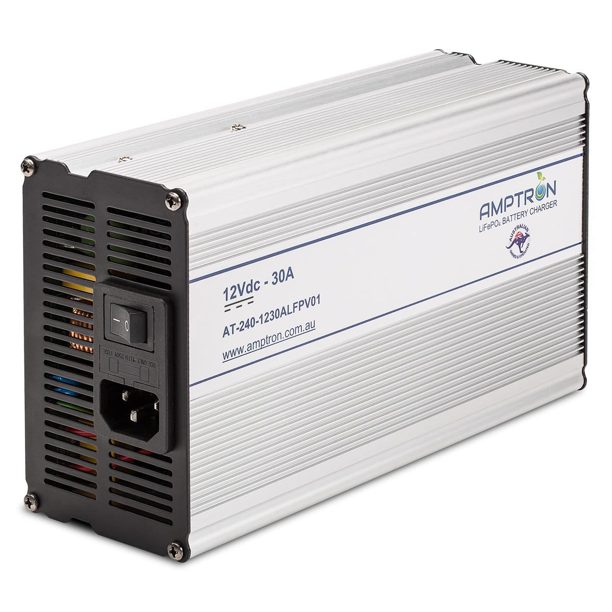 Battery-Charger-12V-30A-side-view-AT-240-1230ALFPV01-1.jpg - Batteries Plus Amptron 12V 30A Lithium LiFePO4 Battery Charger