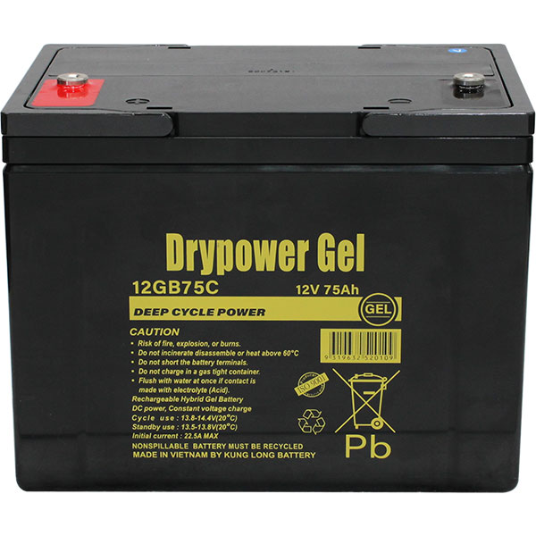 DRYPOWER 12GB75C 12V 75AH GEL BATTERY