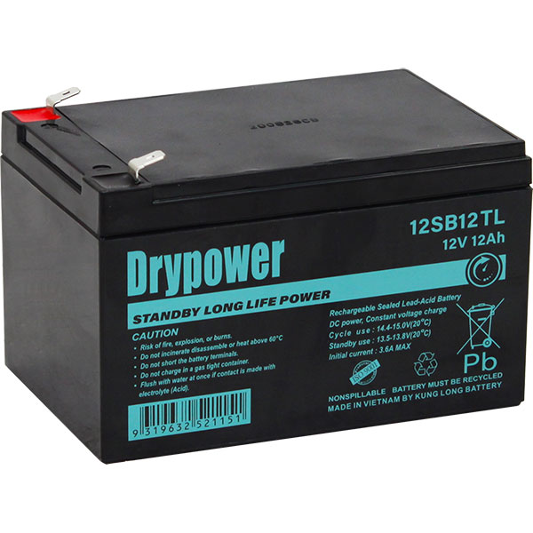 DRYPOWER 12SB12TL 12V 12Ah Long Life Standby AGM BATTERY