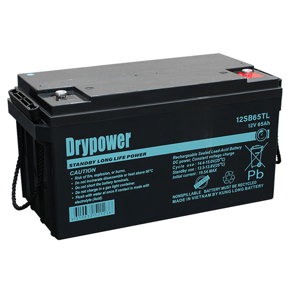 DRYPOWER 12SB65TL 12V 65Ah Long Life Standby AGM BATTERY - Batteries Plus DRYPOWER 12SB65TL 12V 65Ah Long Life Standby AGM BATTERY