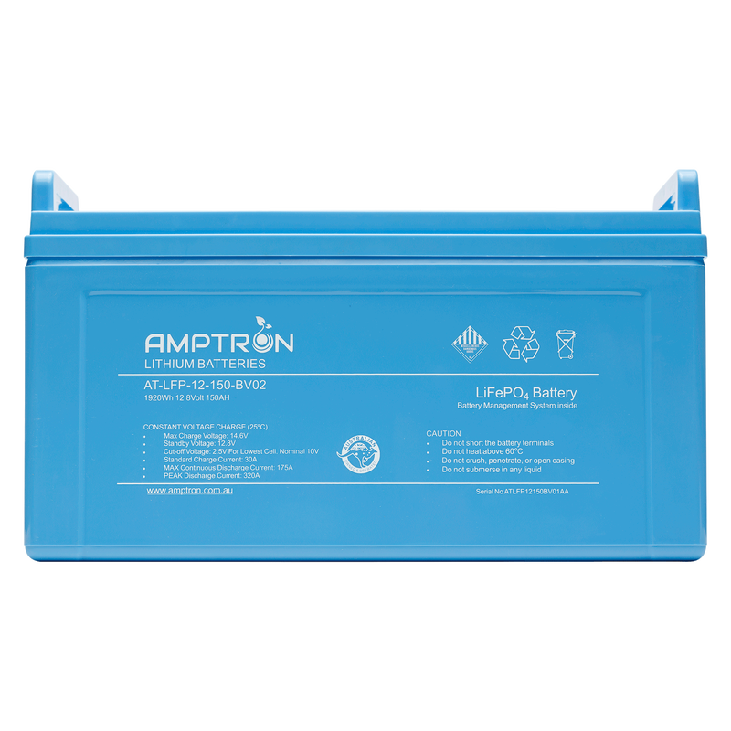 AMPTRON 12V 150AH/175A CONTINUOUS DISCHARGE LITHIUM LIFEP04 BATTERY