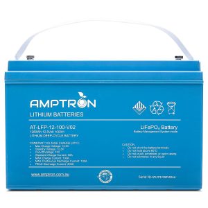 AMPTRON 12V 100AH/100A CONTINUOUS AT-LFP-12-100V02 LITHIUM LiFeP04 BATTERY