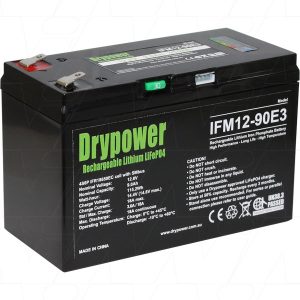DRYPOWER 12.8V 9AH LITHIUM IRON PHOSPHATE RECHARGEABLE SMART SMBUS