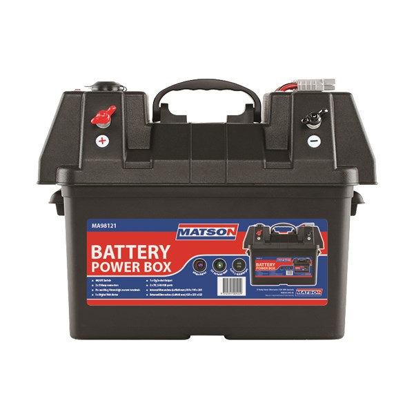 POWERED BATTERY BOX WITH ON/OFF SWITCH AND OUTPUTS