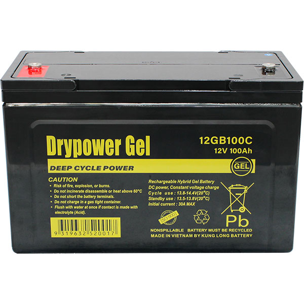 Drypower 12V 100AH Sealed Lead Acid Hybrid Gel Deep Cycle Battery (12GB100C)