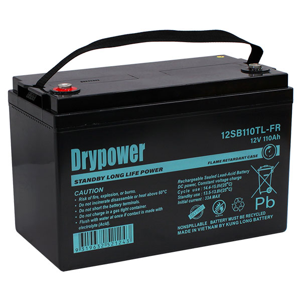 DRYPOWER 12SB110TL-FR 12V 110Ah Long Life Standby AGM BATTERY - Batteries Plus DRYPOWER 12SB110TL-FR 12V 110Ah Long Life Standby AGM BATTERY
