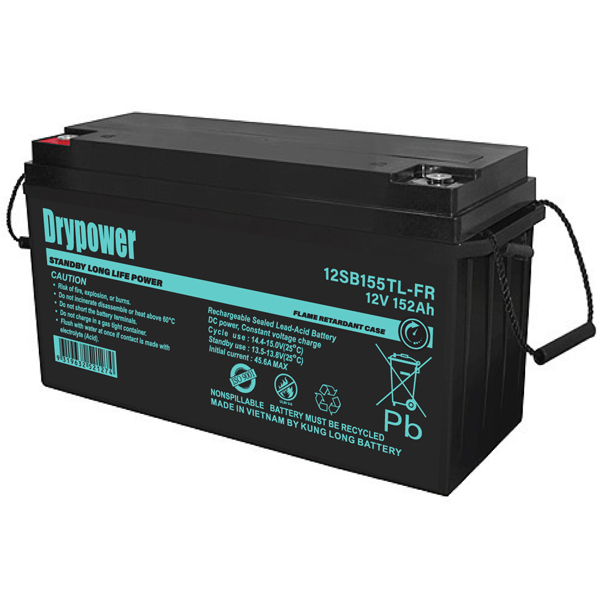 DRYPOWER 12SB155TL-FR 12V 152Ah Long Life Standby AGM BATTERY