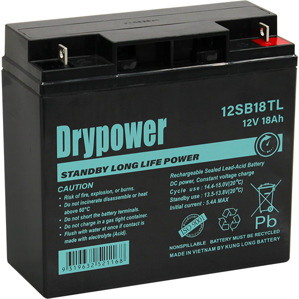 DRYPOWER 12SB18TL 12V 18Ah Long Life Standby AGM BATTERY
