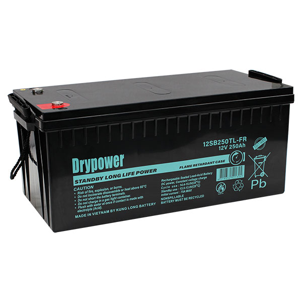 DRYPOWER 12SB250TL-FR 12V 250Ah Long Life Standby AGM BATTERY - Batteries Plus DRYPOWER 12SB250TL-FR 12V 250Ah Long Life Standby AGM BATTERY