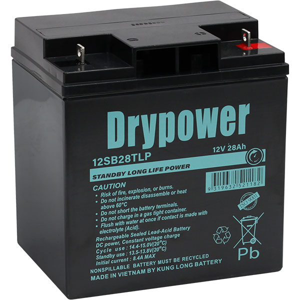 DRYPOWER 12SB28TLP 12V 28Ah Long Life Standby AGM BATTERY