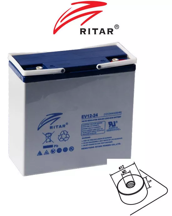 RITAR RT12240EVX 12V 24AH DEEP CYCLE BATTERY