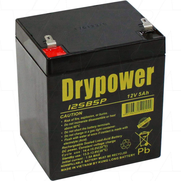 DRYPOWER BAT SLA 12V 5AH F1 12SB5P
