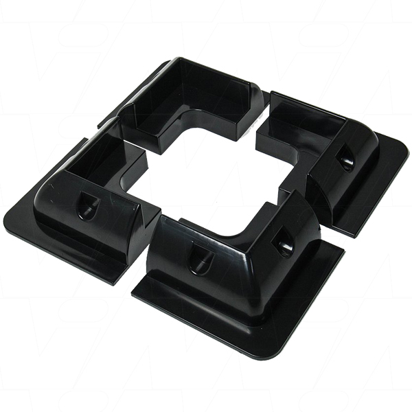 Black ABS Solar Panel Corner Mounts - Pack of 4 - Batteries Plus Black ABS Solar Panel Corner Mounts - Pack of 4