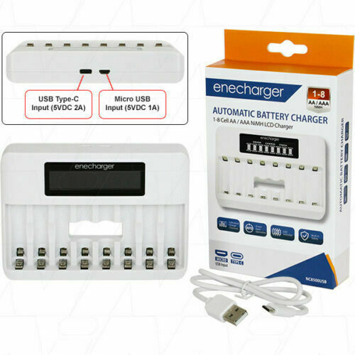 ENECHARGER BATTERY CHARGER 1-8 AA AAA NIMH NICAD NC8700 for ENELOOP