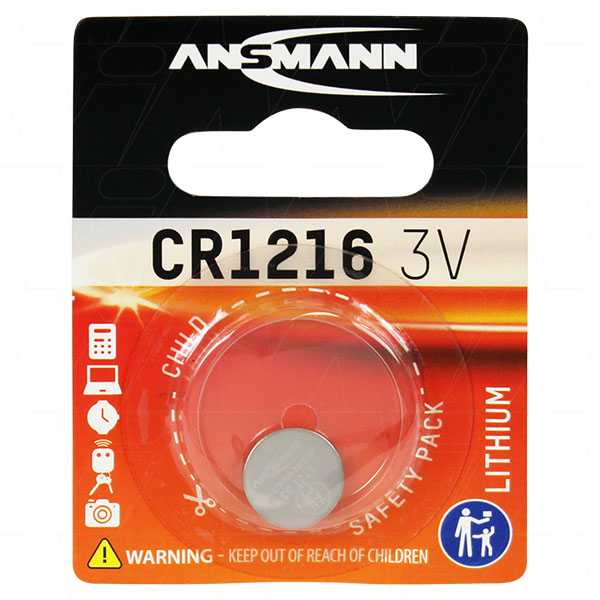 1516-0007 CR1216-BP11007 - Batteries Plus ANSMANN CR1216 3V COIN CELL BATTERY